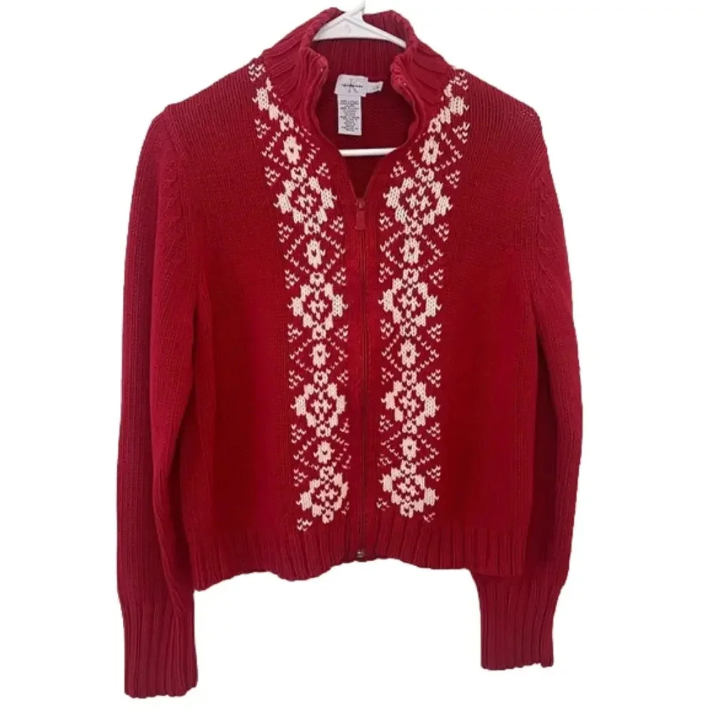 Vintage Calvin Klein Full Zip Cable Knit Sweater Cardigan
